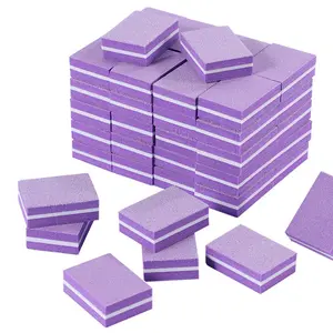 Nail Buffers (50 Pack), Mini Buffer Block Nail File for Acrylic Nails and Natural Nails, 100/180 Grit Smooth Nail Buffer Block Bulk Buffing Blocks for Nail Buff Professional Manicure File Blocks Set Purple, Nail Care