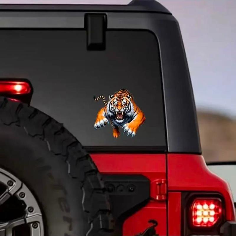 Tiger Vinyl Sticker Bright Fur Strong Stripes Blue Blades Car Laptop Bottle Truck Phone Motorcycle Window Wall Glass Decal Sticker For Cars