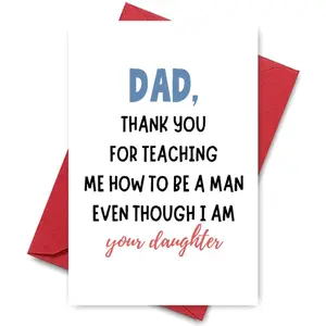Happy Father's Day Card, Funny Letter Pattern Greeting Card with Envelope, Gift for Dad, Birthday Gift, Party Supplies