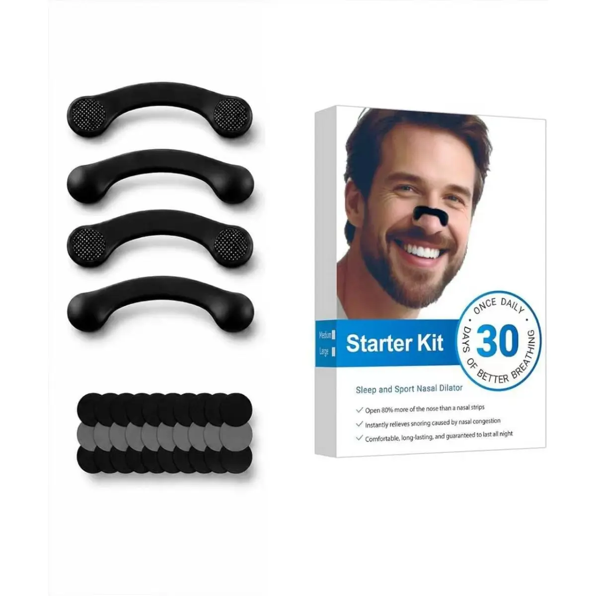 Nasal Clip For Snoring Relief – Soft Reusable Nose Clip,  For A Secure Fit, Comfortable Breathing For Better Sleep(30-Pack)