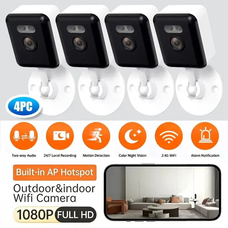 4PC Smart 1080p Wi-Fi Smart Home Security Camera