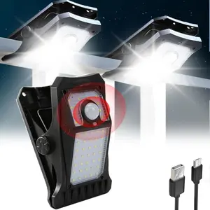 Solar Motion Sensor Clip Light, 46 LED, Abs+ps Material, Water Resistant, Three Modes, Pathway Lights, Solar Outdoor Light, Ideal for Deck, Stairs, Fence, Wall