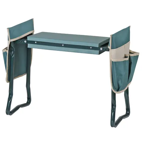 ZENY Folding Garden Kneeler Seat - EVA Knee Support, Fabric, Steel & EVA Reinforced Frame, 6.6lbs, 8" Wide Kneel Base, Soft Tool Pouches, 330lbs Capacity, Arm-resting Rails, Portable Outdoor Gardening Workseat for Weeding