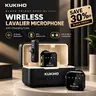 KUKIHO Wireless Cordless Lavalier Microphone - Chargeable Dual Mic for 2, Charging Case, 164ft Range, 80 Hours Batteries, Smart Noise Cancel, USB-C, 5V, 1-Touch Recording, USB Streaming Mic, Vlogging Equipment for Smartphone Videos