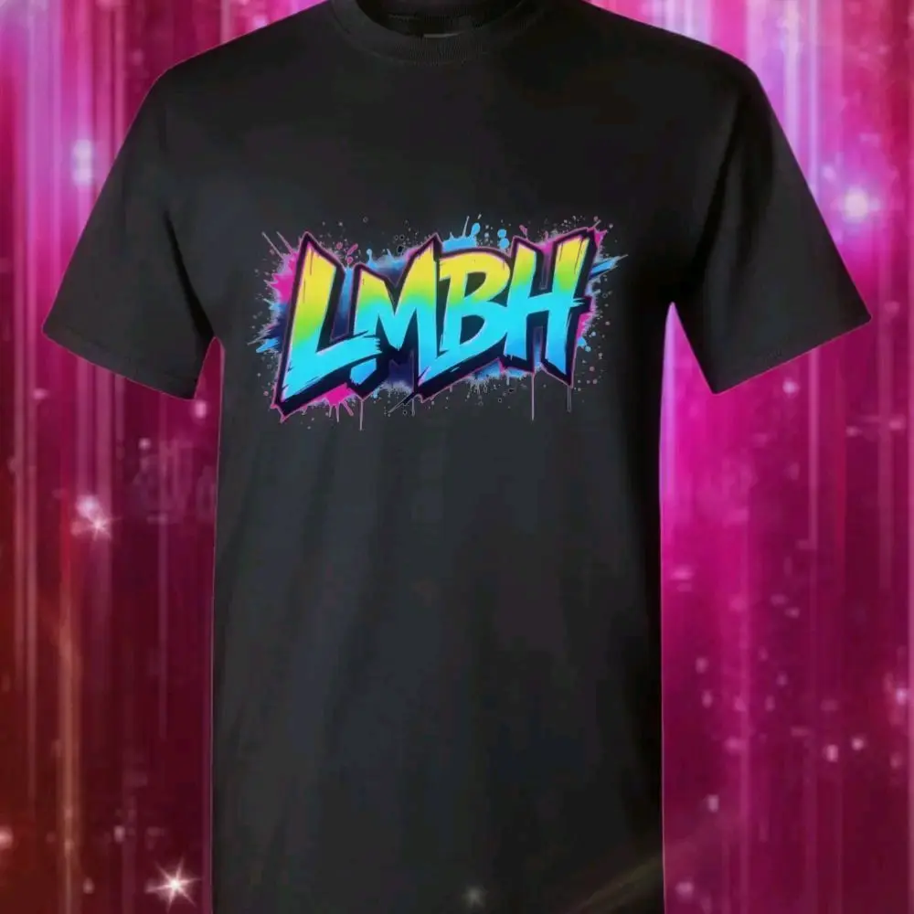 LMBH Menswear T-Shirt with Graphic Design, Short Sleeve, Black Color, Casual Style - Top