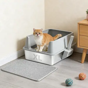 XL Extra Large Cat Litter Box! With Sand-Proof Pedal + Ventilation Holes, Spacious Enough for Chonky Cats to Turn Around, Splash-Proof & Non-Stick Cat Toilet