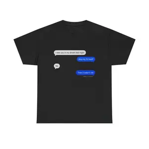 Vintage iMessage Text Bubble T-Shirt, Retro Funny Fit Check Quote Tee, Sarcastic Dream Conversation Top, Heavyweight Cotton Streetwear Oversized Tshirt