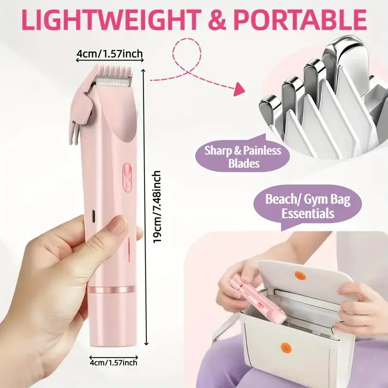 Women's Cordless Electric Shaver - 2-in-1 Facial & Body Hair Removal Tool with Ceramic Blades, IPX7 Waterproof, Titanium Build, Smooth Finish, Removable Parts, Actual Good Hair Remover, Self-Care Gift,back to school,back to school haul
