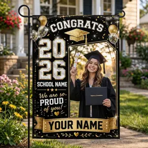 Graduation Garden Flag, Class of 2026 Personalized Yard Flag, Custom Name Graduation Flag, High School Grad Decor Flag