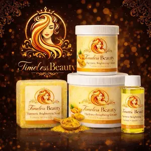 Timeless Beauty turmeric Brightening Skincare Set with Face Cream Body Cream & Soap for Luminous Radiant Skin