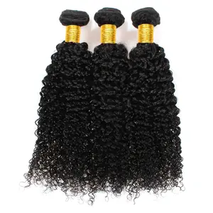 Human hair 3 Bundles Jerry Curly 12-30 Inch Natural Black No shedding Tangle Free Glossy Hair bundles