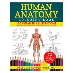 Human Anatomy Coloring Book: 150 Detailed Illustrations & 70 Fascinating Facts in an Anatomy and Physiology Workbook for Adults, Medical Students, & Nurses Focused on Advanced Body Systems Learning