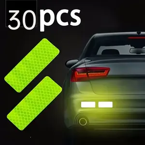 30pcs Ultra-Bright Reflective Safety Stickers, Waterproof Fluorescent, Ideal for Cars, Trucks, Bicycles, Enhanced Visibility
