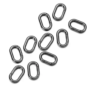 10Counts/Set Quick-Release Oval Spring Clips, Electroplated Rustproof Keychains, Backpack Expansion Connectors, Dorm Room Key Management