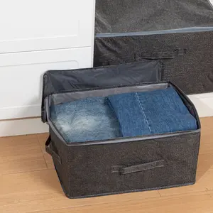 Waterproof Nylon Storage Box with Zipper, 1 Count Multifunctional Durable Fabric Storage Organizer Stackable for Clothes & Accessories, Dustproof Foldable Container for Home Organization, Closet Organizer