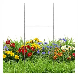 H Frame Wire Stakes 30 x10 inch 9 Gauge Galvanized Wire -Yard Sign Stakes Fit for 4mm, 5mm Corrugated Signs, Heavy Duty Metal Step Stakes, Pack of 25