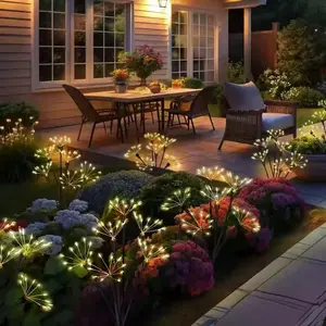 2Packs Solar Lights Outdoor, LED Firework Light Outdoor Garden Lights with 2 Modes, Waterproof Lawn Lamp, Landscape Lighting for Yard, Walkway, Party, Christmas Decorations