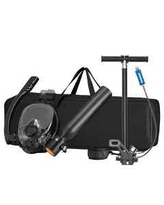 【DealsForYouDays】VEVOR Scuba Tank, 0.5L Portable Diving Tank, Diving Oxygen Cylinder Support 5-10 Minutes Underwater Breathing, 32.81 ft Diving Depth, Refillable Snorkel Air Tank with Pump for Underwater Exploration