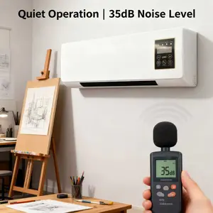 1400W Dual Mode Wall Mounted Air Conditioner Summer Gentle Natural Wind Winter Fast Warm Heating For Bedroom Office Living Room