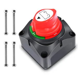 Nilight 12-48V Waterproof Heavy-Duty Battery Master Disconnect Switch, ABS Plastic Isolator with On/Off Power Cut Function, Bolt-In Design for Car, RV (12-48v range)