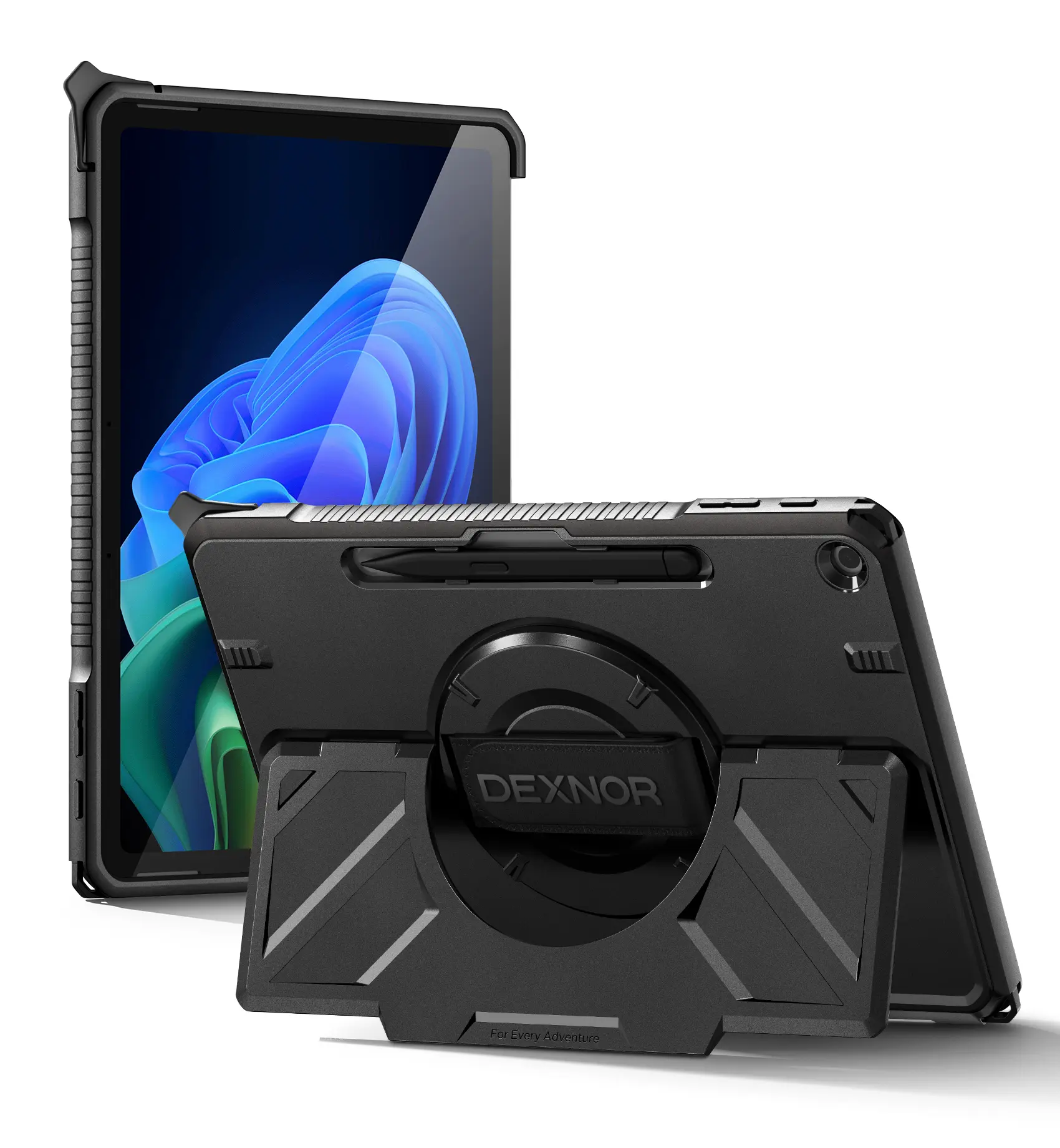 Dexnor for Microsoft Surface Pro 12 inch 2025, Rugged Protective Case with 360° Rotating Hand Strap & Large Stand & Pen Holder Shockproof Full-Body Cover