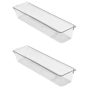 Desk Storage Tray Plastic Organizer Tray Drawer Organizer System