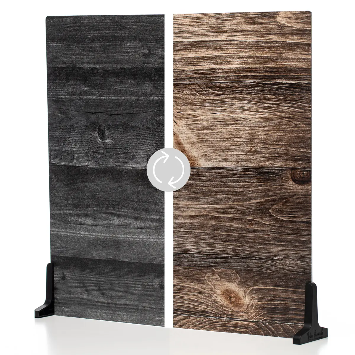 V-FLAT WORLD Duo Board - 24x24in Hardwood Surface Board, Vintage Oak/Ink Finish for Photographers
