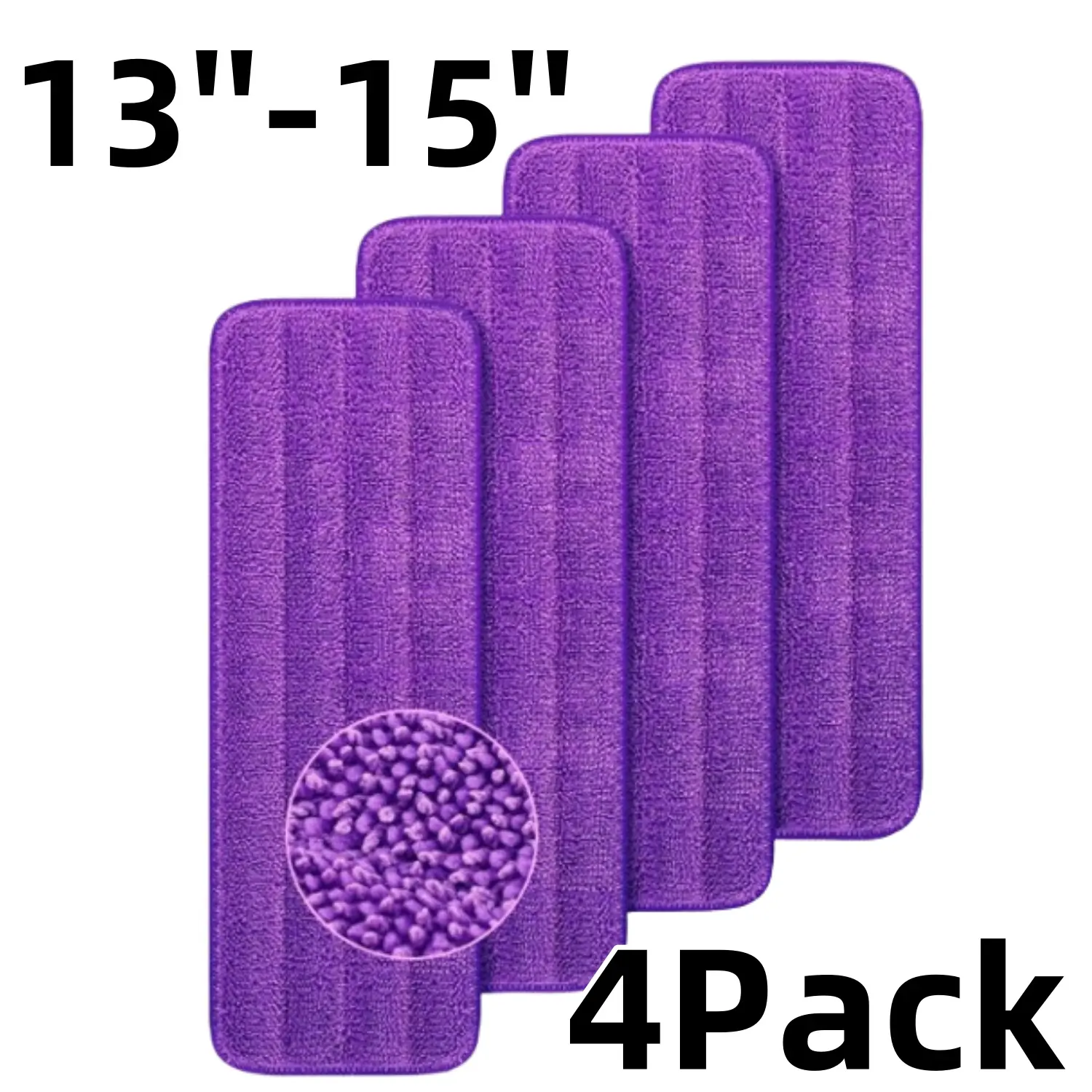 Pack of 4 Reusable Microfiber Mop Pads for Swiffer PowerMop, Power Mop Pads Refills for 13 ''-15 '' Spray Mop, Machine Washable Pad Replacement for Multi-Surface Floor Cleaning - Home Improvement.