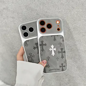 Luxurious orange leather cross-hatch phone case, compatible with iPhone 17/16/15/14/13/Pro/Max. This 3D cross-hatch vintage leather shock-absorbing case offers drop protection. Stylish and versatile, suitable for both men and women—the perfect gift.