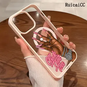 Premium Magnetic Phone Cases for iPhone11/12/13/14/15/16//17/Air/promax/Plus Pink Fashion Creative English Clock That Tea 2k cased MagSafe Ready, Anti-Fall, Springtok and Ultra-Thin Design | Perfect for Everyday Use Screen Protector Resistance