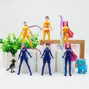 /New 5-8pcsSet Kpop Demon Hunters Action Model Figure Toys Decor Derpys Tiger Rumi Mira Zoey Sussy Figurine Dolls For Fans Gifts