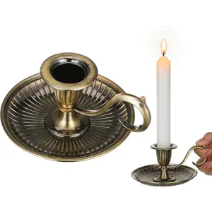 Vintage Taper Candle Holders with Handle: 1Pcs Retro Candlestick Holders Vintage for Easter Table - Antique for and Entryway - Home Décor Accents Candle Sticks