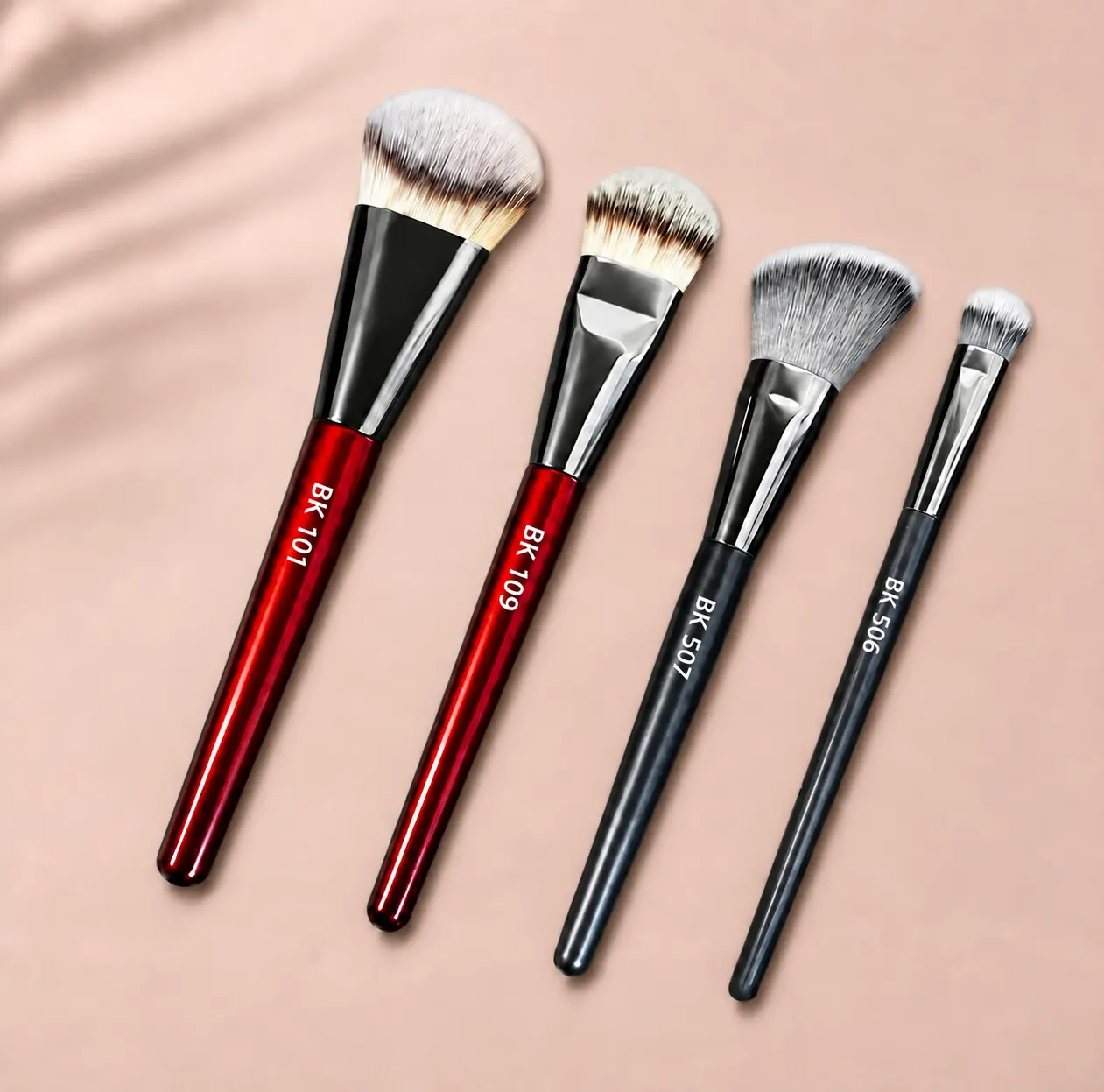 4-Piece Face Makeup Brush Set, Soft Fiber Brushes for Liquid, Cream & Pressed Powder, Smooth Buffing and Blending for Everyday Makeup, Gift for Makeup Lovers