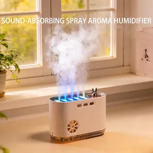 USB-Powered Air Humidifier with Music Sync, Colorful Spray, Smart Aromatherapy, LED Display, for Bedroom, Car, Home, Sleek Design