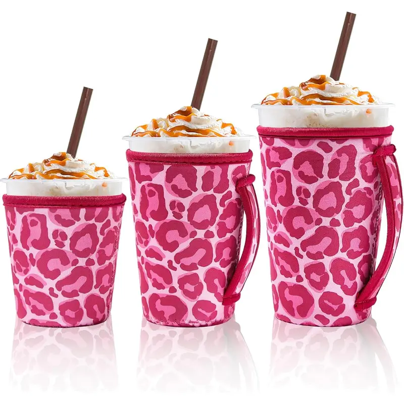 3 count  Iced Coffee Sleeves Java Sok Coffee Sleeves for 16-32 ounces of hot or cold coffee or iced beverages Compatible with  Dunkin Coffee cup and More ( Spot)