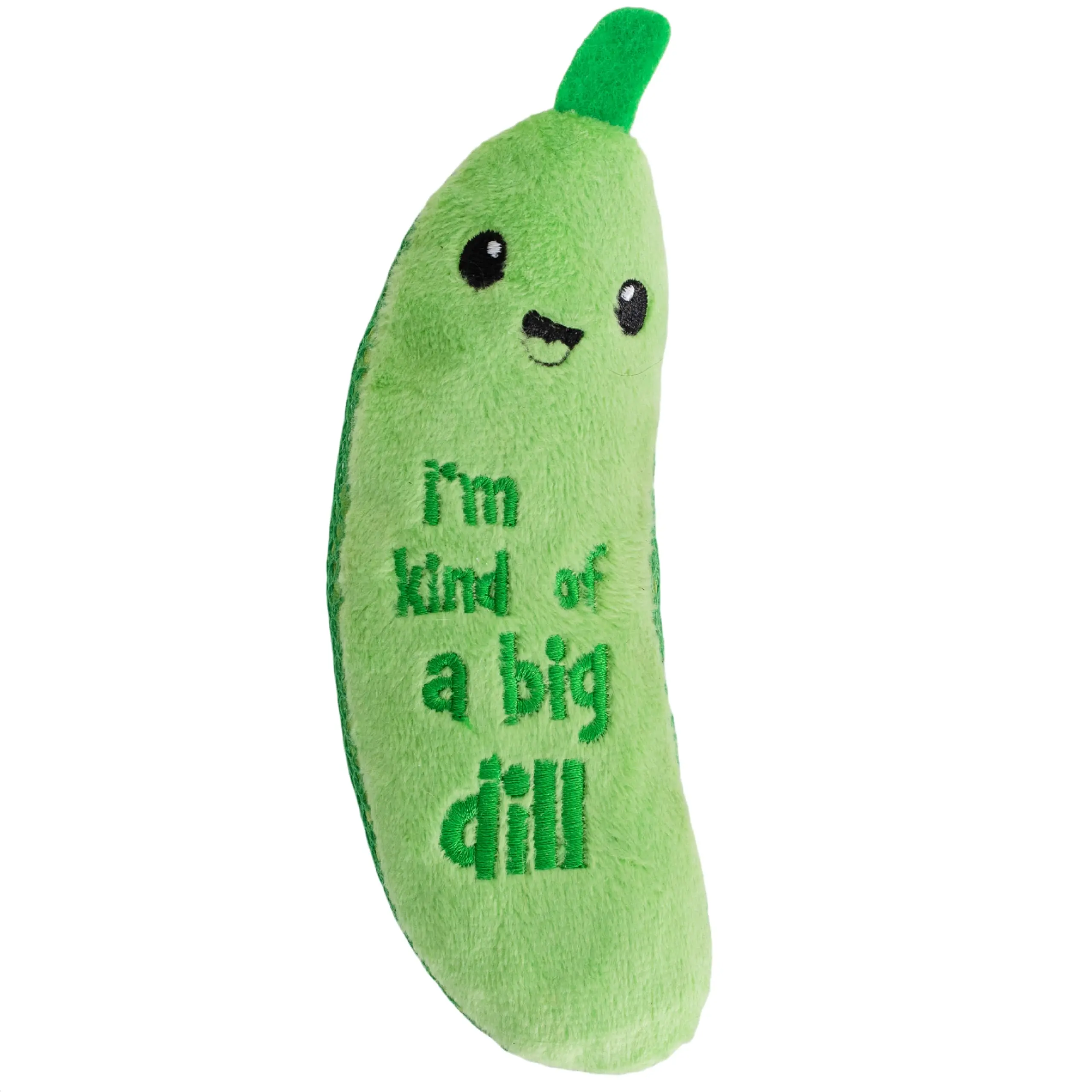 Pickle Kicker Cat Toy – Plush Crinkle Toy with Catnip and Dental Mesh, 6.5"