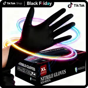 PROMEDIX x liapu nitrile disposable gloves, 6mil-100 gloves per pack, latex-free, powder-free, suitable for cooking, home use, and food safety.