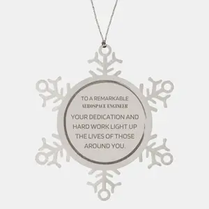 Remarkable Aerospace Engineer Gifts, Your dedication and hard work, Inspirational Birthday Christmas Unique Snowflake Ornament For Aerospace Engineer, Coworkers, Men, Women, Friends