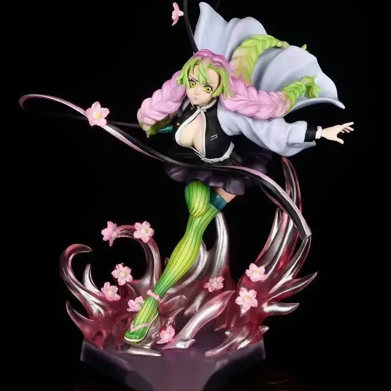 Hot 22cm Demon Slayer Kanroji Mitsuri Anime Figure Model Gk Statue Collection Desktop Decoration Ornament Toys Gifts