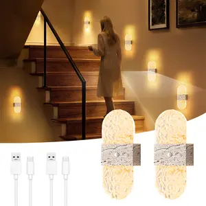 Smart LED Wall Lamp with Touch Dimming and Motion Sensor, 1200mAh USB Rechargeable Night Light, Wireless Magnetic Wall Light, Suitable for Stairs, Porch, Corridor, Bathroom, Bedrooms, Cabinets, Living Room, and Bar Cabinet