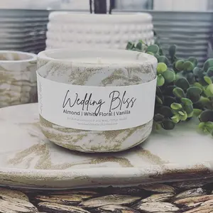 Concrete candle-Wedding Bliss