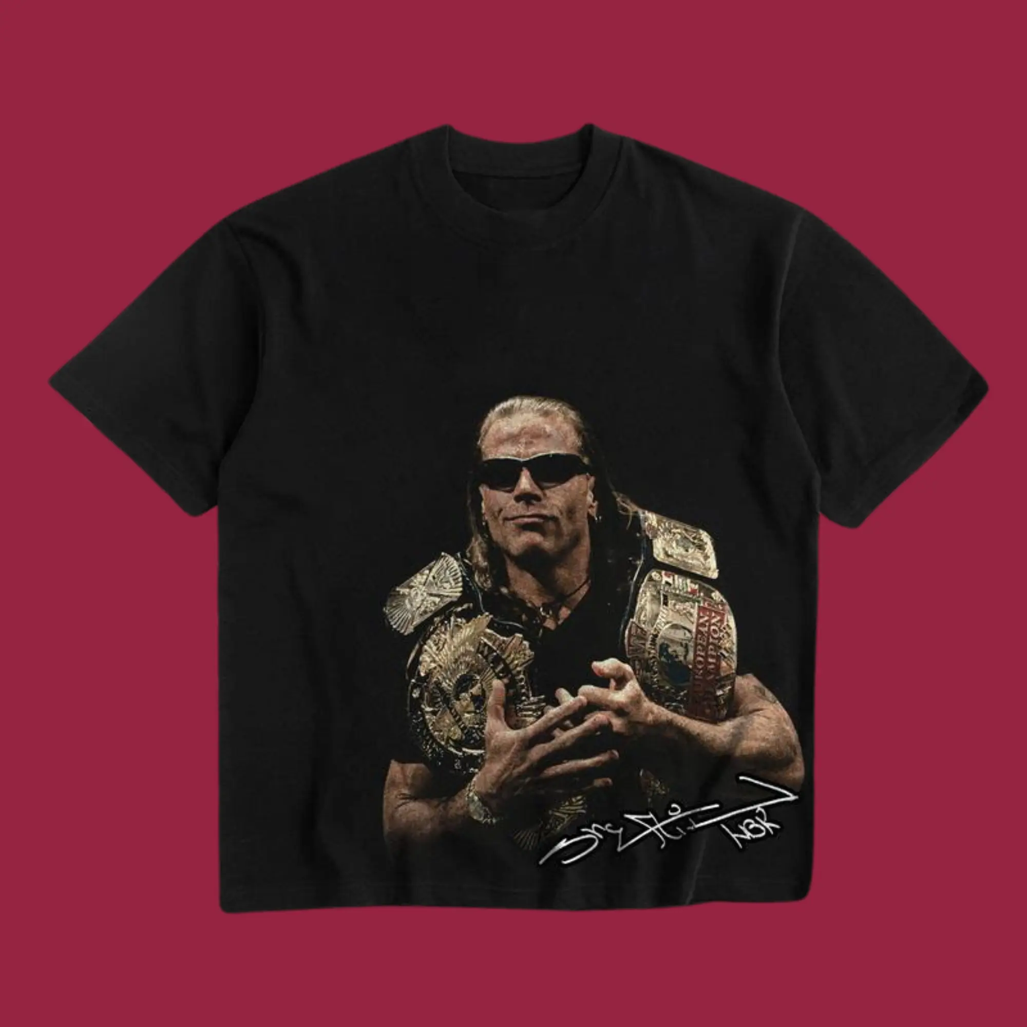 Shawn Michaels Signature T-shirt, WWE Tshirt, HBK Wrestling Mr 