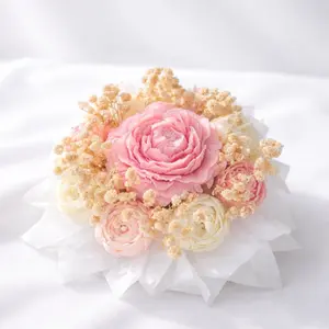 Petal Whisper Handcrafted Floral Candle with Peonies & Roses Soft Pastel Pink Ivory Tones Golden Accents Gentle Soothing Aroma Perfect for Gifting & Special Occasions