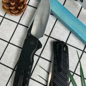 7305 Black Folding Knife with Non-Slip Handle, EssentialforOutdoor Hiking, Camping & BBQ Lightweight PortableEDCJtility Tool.