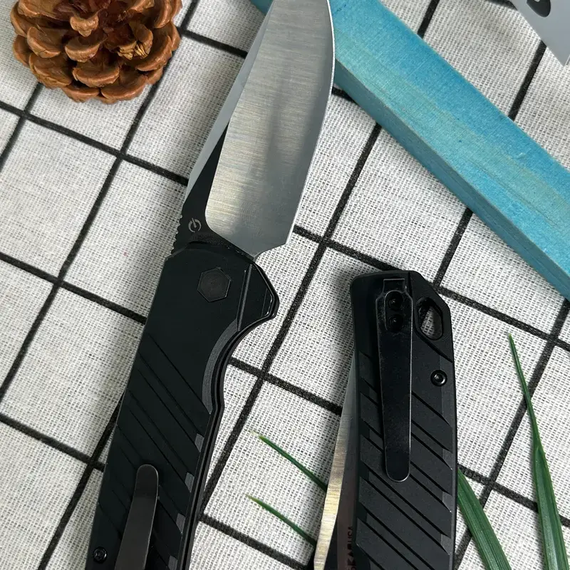 7305 Black Folding Knife with Non-Slip Handle, EssentialforOutdoor Hiking, Camping & BBQ Lightweight PortableEDCJtility Tool.