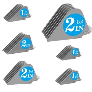 6PCS Extra Long Clipper Guards, Gray Clipper Guard Attachments, Multiple Sizes (1.25", 1.5", 1.75", 2", 2.25", 2.5"), Universal Fit Hair Clipper Guides (#10,#12,#14,#16,#18,#20)
