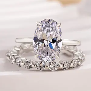 Effinny Jewelry Oval Cut 3.5ct Elegant Wedding Ring Set, S925 Sterling Silver, 5A Cubic Zirconia Promise Ring, Anniversary Ring for Women Outdoorfun