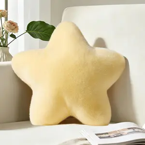 15.4 Inch Cute Yellow Star Shaped Decorative Throw Pillow Soft Floor Cushion for Couch Bed Sofa Living Room Bedroom Aesthetic Home Decor
