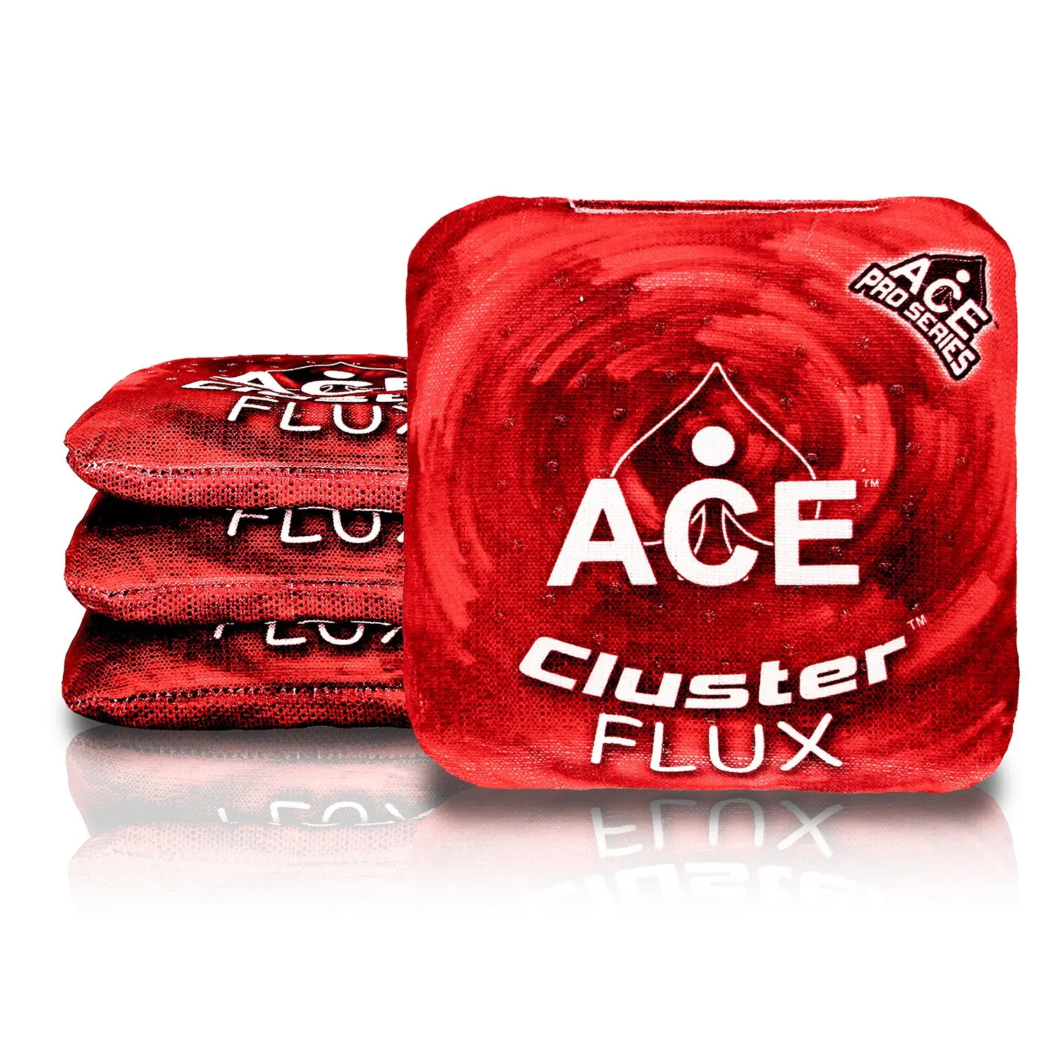 Cluster Flux Red Cornhole Bags | ACE Pro Stamped, Set of 4