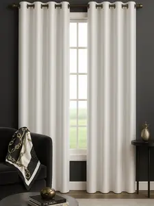 Luxury Glow Faux Silk Curtain Panel – 2 Panel Set, Each 54x84”, 8 Grommets, Elegant Light Blocking Drapes for Bedrooms Living Rooms -White